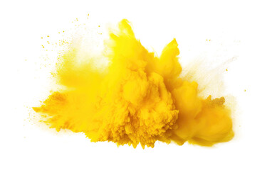The Dynamic Fusion of Yellow Powders Isolated on a Transparent Background PNG