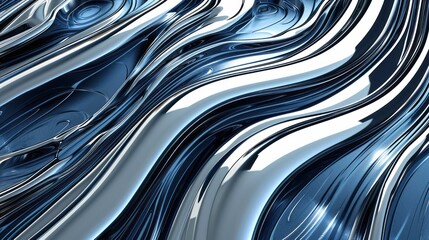 Silver chrome metal texture with waves