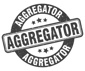 aggregator stamp. aggregator label. round grunge sign