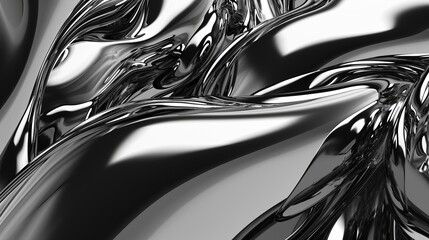 Metallic abstract wavy liquid background with waves