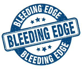 bleeding edge stamp. bleeding edge label. round grunge sign