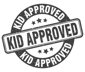 kid approved stamp. kid approved label. round grunge sign