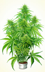 Cannabis Plant White Background