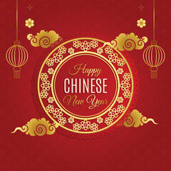 Obraz na płótnie Canvas Chinese new year Post Background template Fully editable lunar year 4k design 