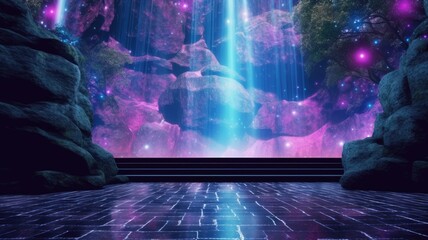 A Glimpse into a Holographic Waterfall Oasis