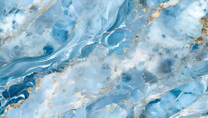Niebieskie tło abstrakcyjne do projektu, wzór w kształcie fal, marmur