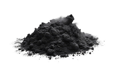 A Scattered Array of Charcoal Powder Creating Texture Isolated on a Transparent Background PNG - obrazy, fototapety, plakaty