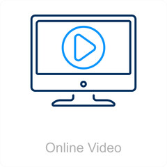 Online Video and video icon concept