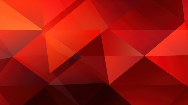 Abstract red geometric polygonal shape background. Generate AI image
