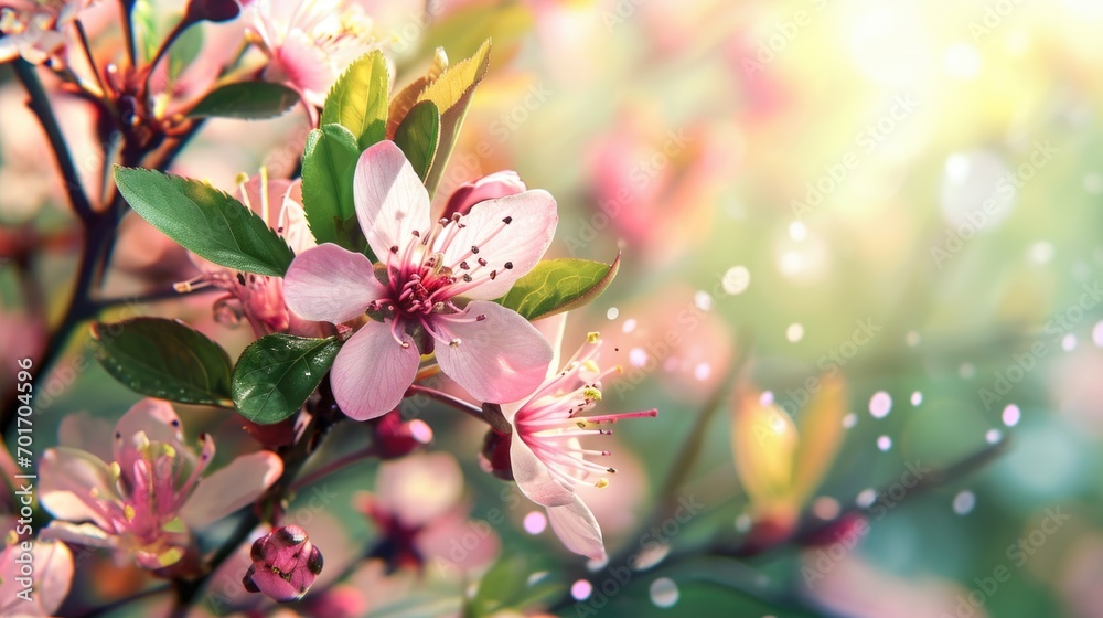 Aufkleber a detailed view of a flower growing on a tree. this image can be used to showcase the beauty of natu