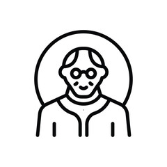 Black line icon for old 