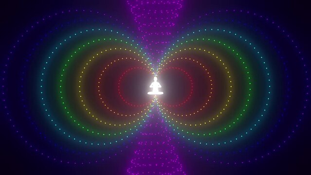 looped 3d animation. chakra system of human energy fields