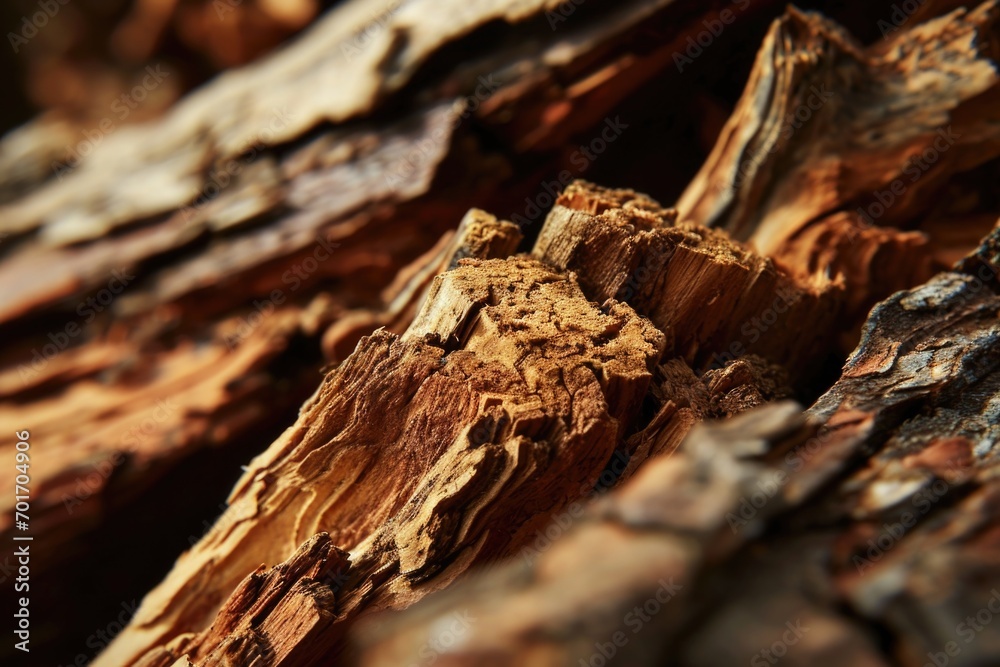 Poster A detailed view of the intricate grain pattern on a piece of wood. Perfect for adding a natural touch to any design or project