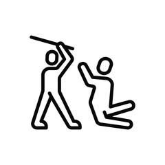 Black line icon for assault 