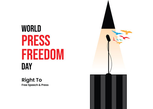 World Press Freedom Day, banner, poster, social media post, vector illustration, awareness, observance, May 3, banner, brochure, flyer, stop racism, humanity, equality, diversity, inclusion