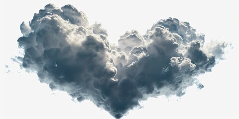 A cloud shaped like a heart in the sky. Perfect for expressing love and romance. - obrazy, fototapety, plakaty