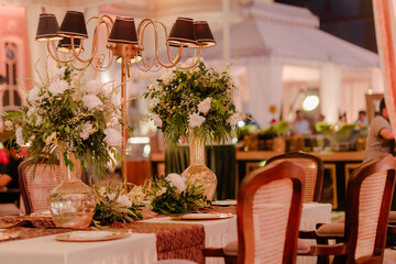 Beautiful romantic elegant wedding decor