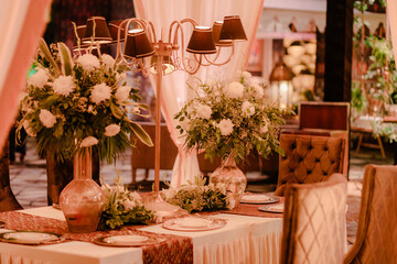 Beautiful romantic elegant wedding decor