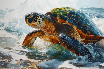 Foto op Canvas painting of a turtle © Angah