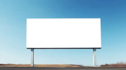 Obraz premium Large roadside billboard against a clear sky on a sunny day. Outdoor marketing and visibility concept. Generative AI
