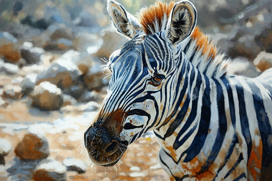 painting of a zebra