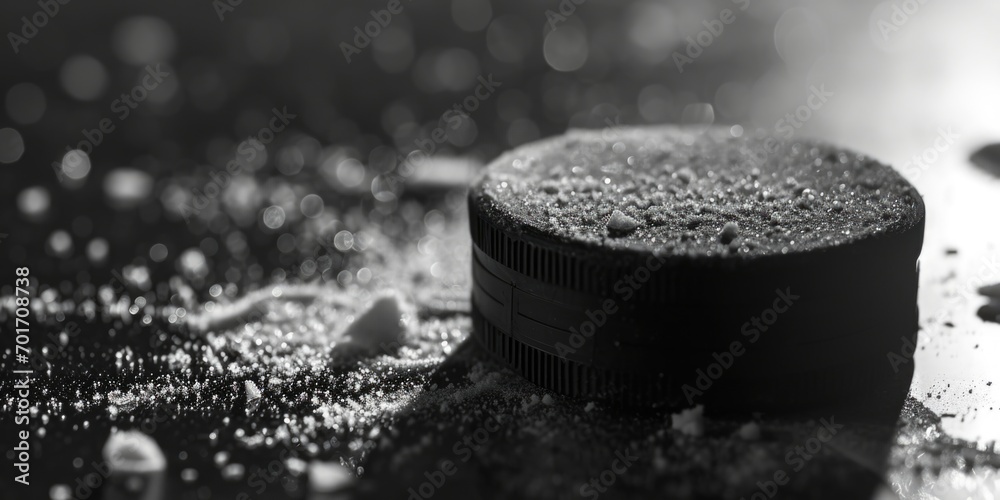 Aufkleber A black and white photo of a can of soda. This versatile image can be used for various purposes