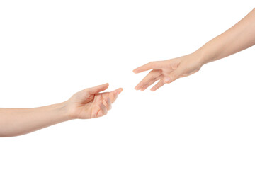 Helping hand of god isolated on transparent png background with clipping paths. Gesture hand...