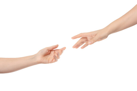 Helping hand of god isolated on transparent png background with clipping paths. Gesture hand concept. 