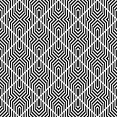 Abstract Seamless Geometric Checked Pattern. Black and White Texture.