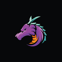 Dragon logo vector Illustration design. mascot logo.