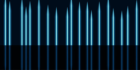 abstract blue neon lines on the dark background