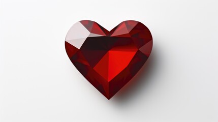 cœur en diamant rouge sur fond blanc