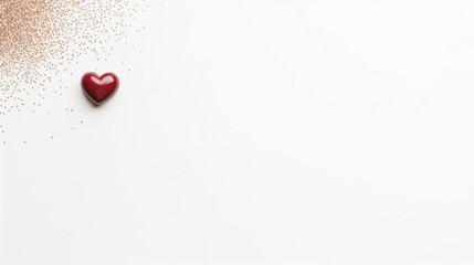 cœur rouge en bonbon sur fond blanc pour saint valentin - obrazy, fototapety, plakaty