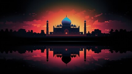 Obraz premium Abstract Illustration of Taj Mahal