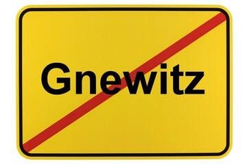 Illustration eines Ortsschildes der Gemeinde Gnewitz in Mecklenburg-Vorpommern