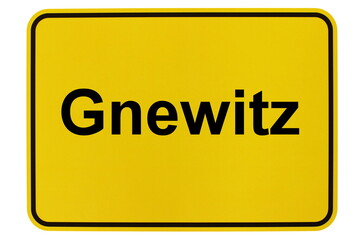 Illustration eines Ortsschildes der Gemeinde Gnewitz in Mecklenburg-Vorpommern