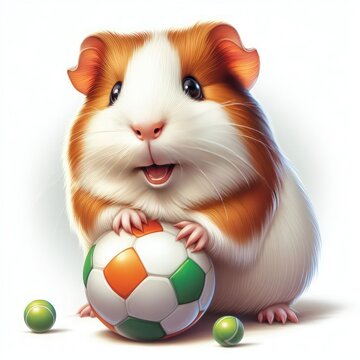 guinea pig with a ball