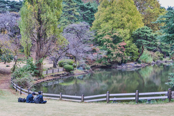 taking a rest in National garden, Tokyo