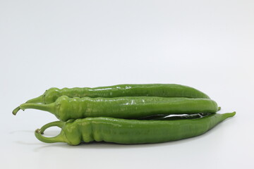Green long hot chilli pepper
