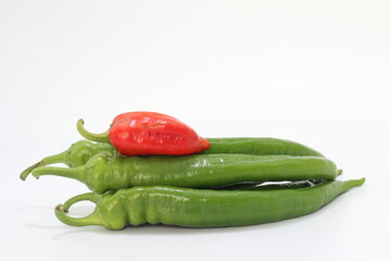 Green long hot chilli pepper