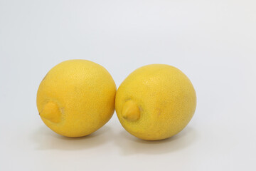 group of lemons on white background