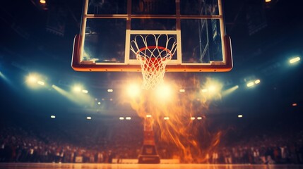 Basketball scoring basket at a sports arena Basketball Ground - obrazy, fototapety, plakaty