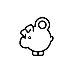 piggy bank icon with coin symbol, made in line style.