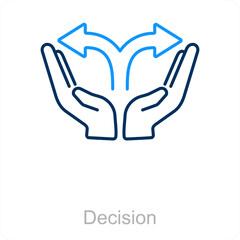 Decision and way icon concept
