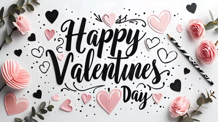Fotobehang Happy Valentines Day card, background for celebration  © SixthSense