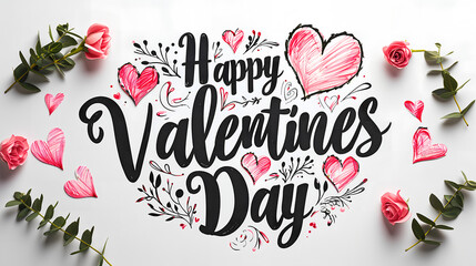 Happy Valentines Day card, background for celebration 