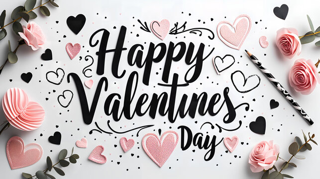 Happy Valentines Day card, background for celebration 