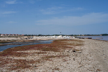 Paysage du lac rose au Sénégal