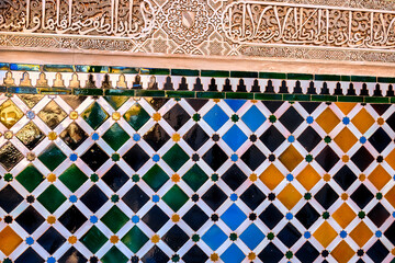 Medieval architectural features in Alhambra, Granada, Spain - obrazy, fototapety, plakaty