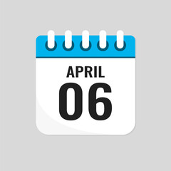 Icon page calendar day - 6 April